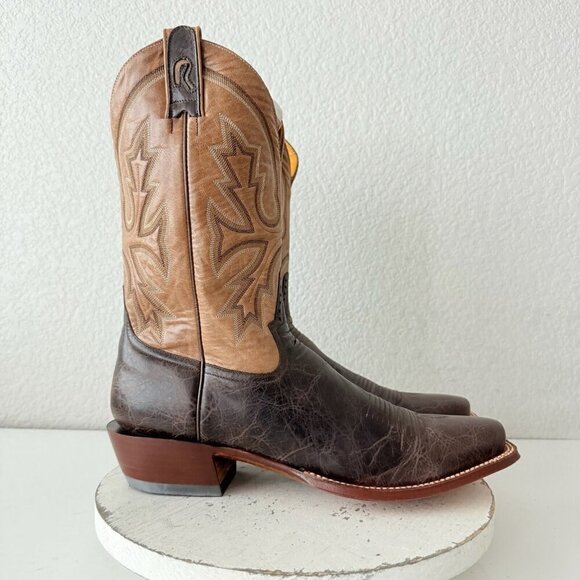 NEW Rod Patrick Mens Cowboy Boots 14.5AAA Antique Mocha Bison Brown Western - Picture 2 of 11